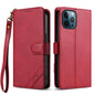 AZNS A2 Series Tri-Card Wallet RFID Vegan Leather Phone Case with Strap, For iPhone 13 Pro, For iPhone 13, For iPhone 12, For iPhone 12 Pro Max