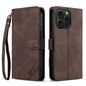 AZNS A2 Series Tri-Card Wallet RFID Vegan Leather Phone Case with Strap, For iPhone 14, For iPhone 14 Pro, For iPhone 14 Pro Max, For iPhone 13 Pro Max