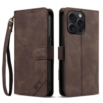 AZNS A2 Series Tri-Card Wallet RFID Vegan Leather Phone Case with Strap, For iPhone 14, For iPhone 14 Pro, For iPhone 14 Pro Max, For iPhone 13 Pro Max
