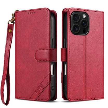 AZNS A2 Series Tri-Card Wallet RFID Vegan Leather Phone Case with Strap, For iPhone 17 Pro, For iPhone 17, For iPhone Air, For iPhone 16 Pro Max
