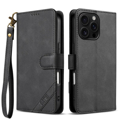 AZNS A2 Series Tri-Card Wallet RFID Vegan Leather Phone Case with Strap, For iPhone 17 Pro, For iPhone 17, For iPhone Air, For iPhone 16 Pro Max