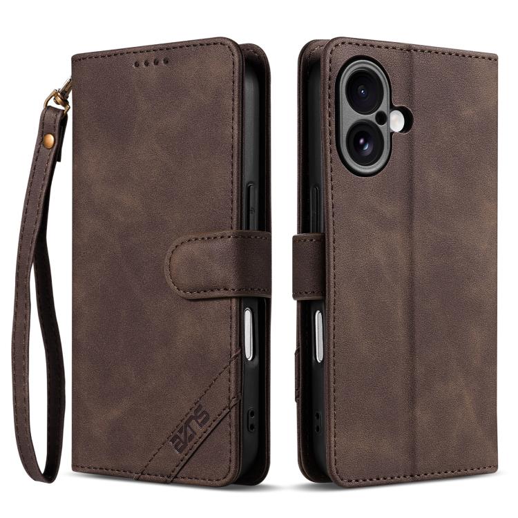 AZNS A2 Series Tri-Card Wallet RFID Vegan Leather Phone Case with Strap, For iPhone 17 Pro, For iPhone 17, For iPhone Air, For iPhone 16 Pro Max