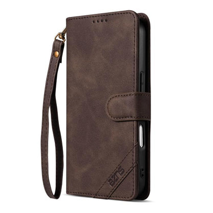 AZNS A2 Series Tri-Card Wallet RFID Vegan Leather Phone Case with Strap, For iPhone 17 Pro, For iPhone 17, For iPhone Air, For iPhone 16 Pro Max
