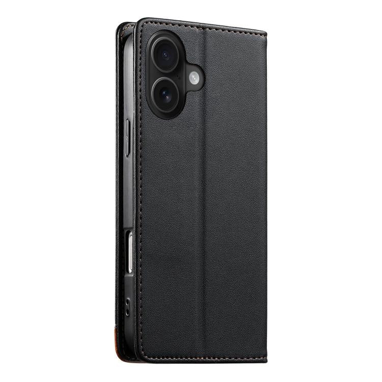 Dierfeng Splicing Strong Magnetic RFID Vegan Leather Phone Case, For iPhone 16, For iPhone 15 Pro Max, For iPhone 15 Pro, For iPhone 15 Plus