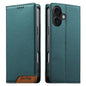 Dierfeng Splicing Strong Magnetic RFID Vegan Leather Phone Case, For iPhone 16, For iPhone 15 Pro Max, For iPhone 15 Pro, For iPhone 15 Plus