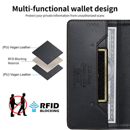 Dierfeng Splicing Strong Magnetic RFID Vegan Leather Phone Case, For iPhone 13 mini, For iPhone 12 / 12 Pro, For iPhone 12 Pro Max, For iPhone 12 mini