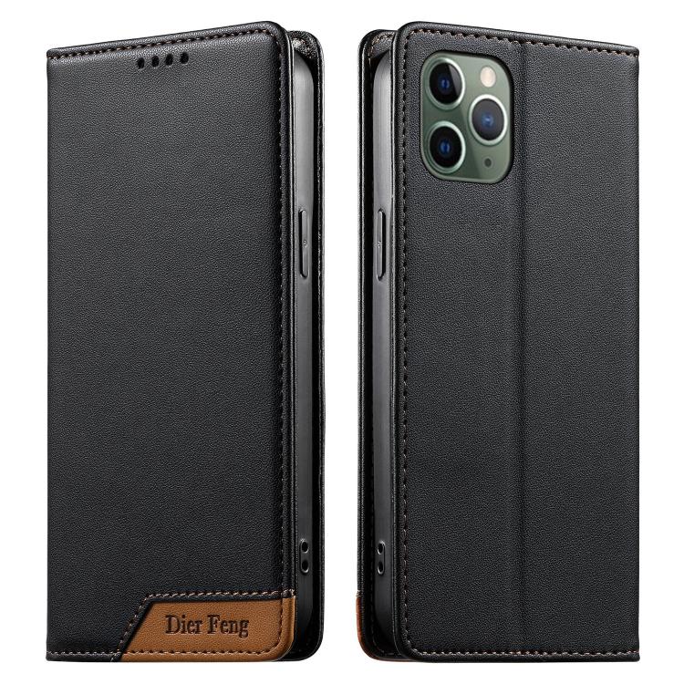 Dierfeng Splicing Strong Magnetic RFID Vegan Leather Phone Case, For iPhone 11 Pro Max, For iPhone 11, For iPhone 11 Pro, For iPhone X / XS