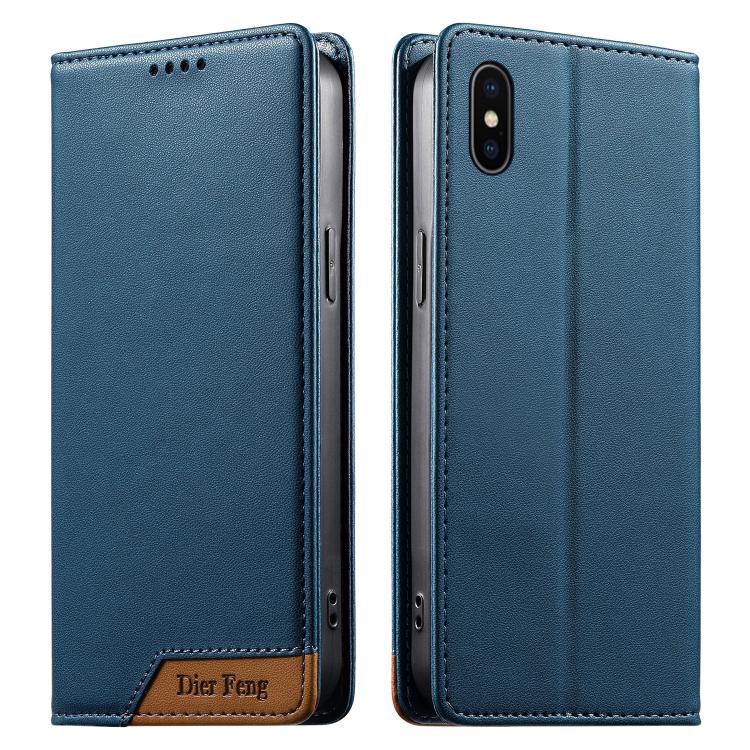 Dierfeng Splicing Strong Magnetic RFID Vegan Leather Phone Case, For iPhone 11 Pro Max, For iPhone 11, For iPhone 11 Pro, For iPhone X / XS