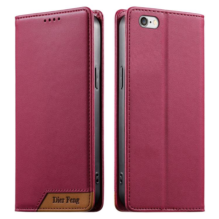 Dierfeng Splicing Strong Magnetic RFID Vegan Leather Phone Case, For iPhone 14 Pro Max, For iPhone SE 2022 / SE 2020 / 8 / 7, For iPhone 13 Pro Max, For iPhone 13 Pro