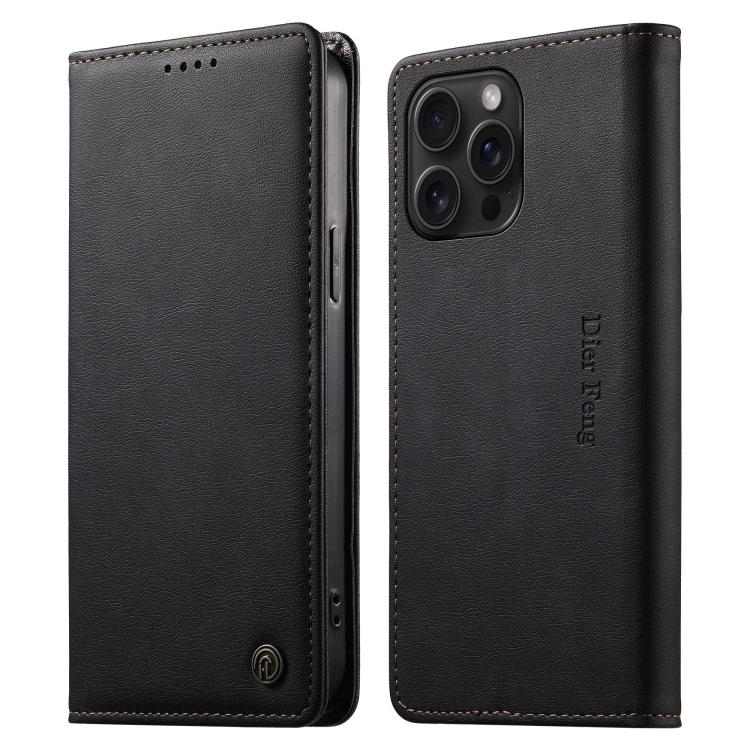 Dierfeng Metal Snap Magnetic RFID Vegan Leather Phone Case, For iPhone 14 Pro Max, For iPhone SE 2022 / SE 2020 / 7 / 8, For iPhone 13 Pro Max, For iPhone 13 Pro