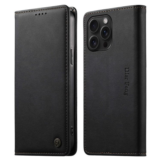 Dierfeng Metal Snap Magnetic RFID Vegan Leather Phone Case, For iPhone 14 Pro Max, For iPhone SE 2022 / SE 2020 / 7 / 8, For iPhone 13 Pro Max, For iPhone 13 Pro