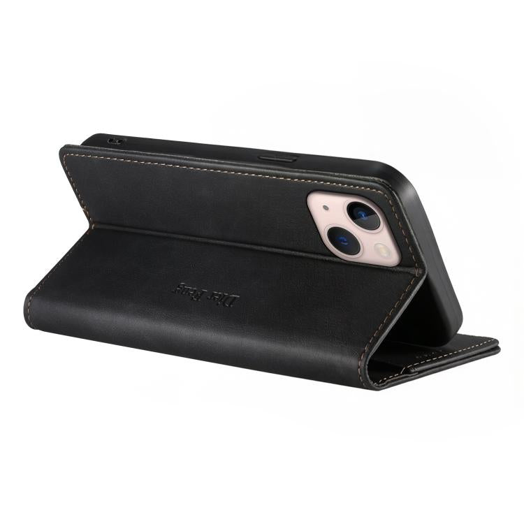 Dierfeng Metal Snap Magnetic RFID Vegan Leather Phone Case, For iPhone 13 mini, For iPhone 12 / 12 Pro, For iPhone 12 Pro Max, For iPhone 12 mini
