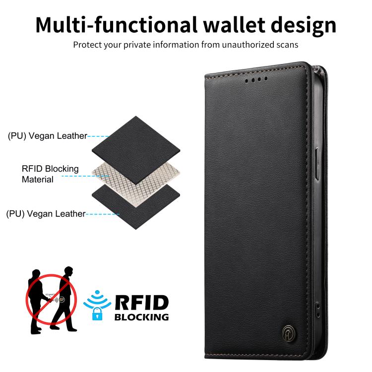 Dierfeng Metal Snap Magnetic RFID Vegan Leather Phone Case, For iPhone 13 mini, For iPhone 12 / 12 Pro, For iPhone 12 Pro Max, For iPhone 12 mini