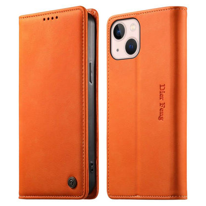 Dierfeng Metal Snap Magnetic RFID Vegan Leather Phone Case, For iPhone 13 mini, For iPhone 12 / 12 Pro, For iPhone 12 Pro Max, For iPhone 12 mini