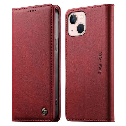 Dierfeng Metal Snap Magnetic RFID Vegan Leather Phone Case, For iPhone 13 mini, For iPhone 12 / 12 Pro, For iPhone 12 Pro Max, For iPhone 12 mini