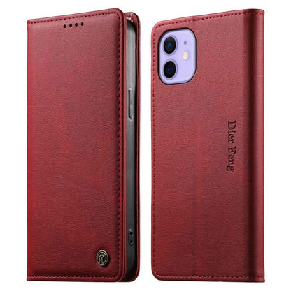 Dierfeng Metal Snap Magnetic RFID Vegan Leather Phone Case, For iPhone 13 mini, For iPhone 12 / 12 Pro, For iPhone 12 Pro Max, For iPhone 12 mini