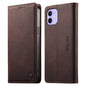 Dierfeng Metal Snap Magnetic RFID Vegan Leather Phone Case, For iPhone 13 mini, For iPhone 12 / 12 Pro, For iPhone 12 Pro Max, For iPhone 12 mini