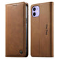 Dierfeng Metal Snap Magnetic RFID Vegan Leather Phone Case, For iPhone 13 mini, For iPhone 12 / 12 Pro, For iPhone 12 Pro Max, For iPhone 12 mini