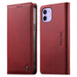 Dierfeng Metal Snap Magnetic RFID Vegan Leather Phone Case, For iPhone 13 mini, For iPhone 12 / 12 Pro, For iPhone 12 Pro Max, For iPhone 12 mini