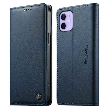 Dierfeng Metal Snap Magnetic RFID Vegan Leather Phone Case, For iPhone 13 mini, For iPhone 12 / 12 Pro, For iPhone 12 Pro Max, For iPhone 12 mini