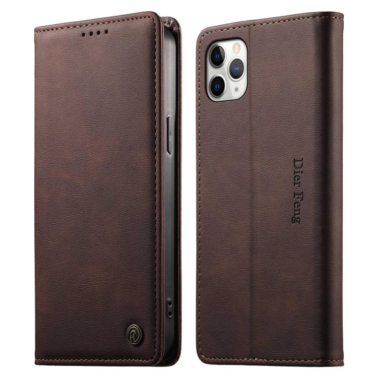 Dierfeng Metal Snap Magnetic RFID Vegan Leather Phone Case, For iPhone 11 Pro Max, For iPhone 11, For iPhone 11 Pro, For iPhone X / XS