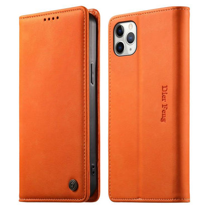 Dierfeng Metal Snap Magnetic RFID Vegan Leather Phone Case, For iPhone 11 Pro Max, For iPhone 11, For iPhone 11 Pro, For iPhone X / XS