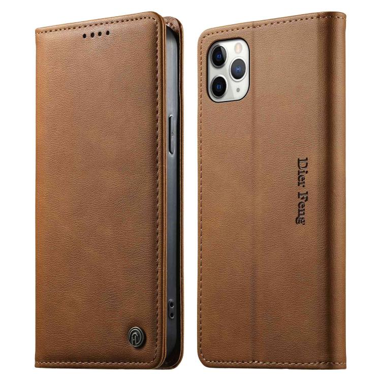 Dierfeng Metal Snap Magnetic RFID Vegan Leather Phone Case, For iPhone 11 Pro Max, For iPhone 11, For iPhone 11 Pro, For iPhone X / XS