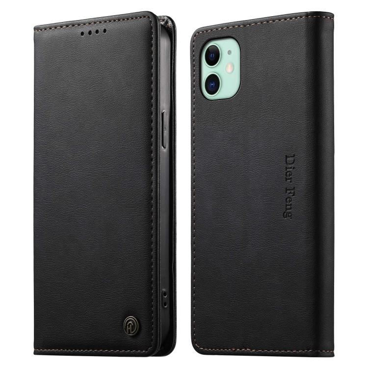 Dierfeng Metal Snap Magnetic RFID Vegan Leather Phone Case, For iPhone 11 Pro Max, For iPhone 11, For iPhone 11 Pro, For iPhone X / XS
