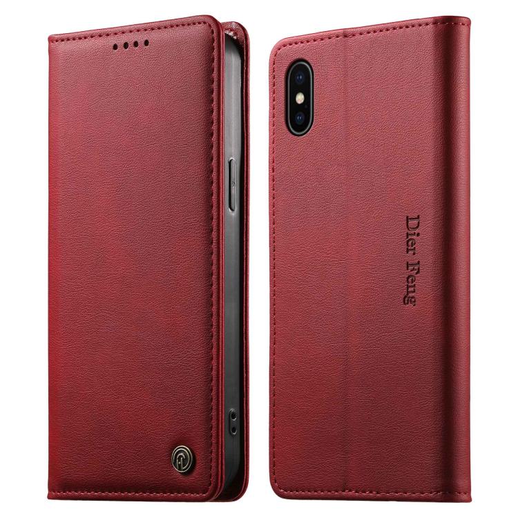 Dierfeng Metal Snap Magnetic RFID Vegan Leather Phone Case, For iPhone 11 Pro Max, For iPhone 11, For iPhone 11 Pro, For iPhone X / XS