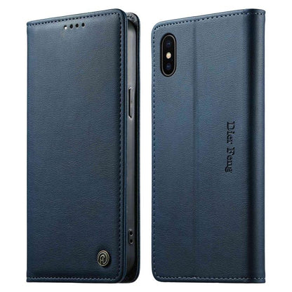 Dierfeng Metal Snap Magnetic RFID Vegan Leather Phone Case, For iPhone 11 Pro Max, For iPhone 11, For iPhone 11 Pro, For iPhone X / XS