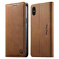 Dierfeng Metal Snap Magnetic RFID Vegan Leather Phone Case, For iPhone XR, For iPhone XS Max, For iPhone 8 Plus / 7 Plus
