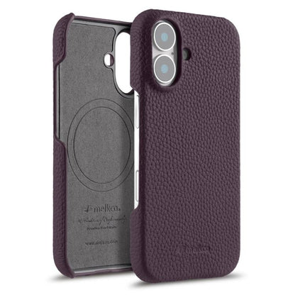 melkco Litchi Texture Magnetic Half Coverage Genuine Leather Phone Case, For iPhone 16, For iPhone 15 Pro Max, For iPhone 15 Pro