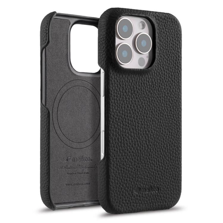 melkco Litchi Texture Magnetic Half Coverage Genuine Leather Phone Case, For iPhone Air, For iPhone 16 Pro Max, For iPhone 16 Pro