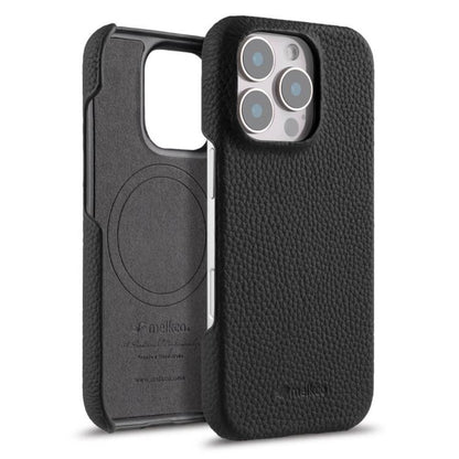 melkco Litchi Texture Magnetic Half Coverage Genuine Leather Phone Case, For iPhone Air, For iPhone 16 Pro Max, For iPhone 16 Pro