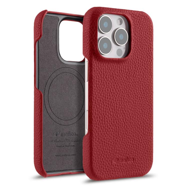 melkco Litchi Texture Magnetic Half Coverage Genuine Leather Phone Case, For iPhone Air, For iPhone 16 Pro Max, For iPhone 16 Pro
