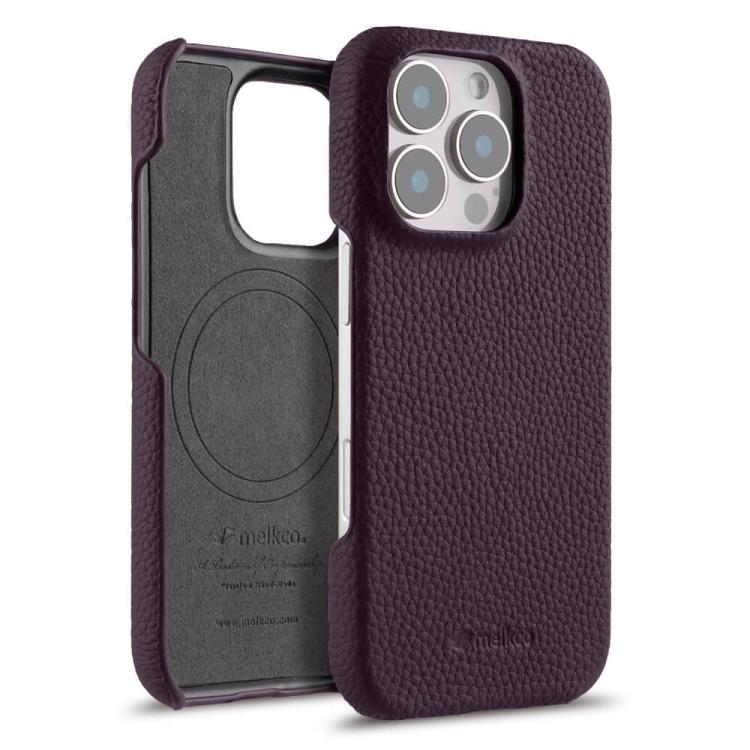 melkco Litchi Texture Magnetic Half Coverage Genuine Leather Phone Case, For iPhone Air, For iPhone 16 Pro Max, For iPhone 16 Pro