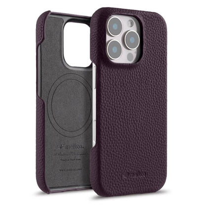 melkco Litchi Texture Magnetic Half Coverage Genuine Leather Phone Case, For iPhone Air, For iPhone 16 Pro Max, For iPhone 16 Pro