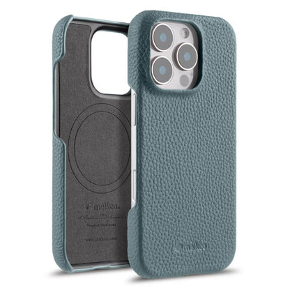 melkco Litchi Texture Magnetic Half Coverage Genuine Leather Phone Case, For iPhone Air, For iPhone 16 Pro Max, For iPhone 16 Pro