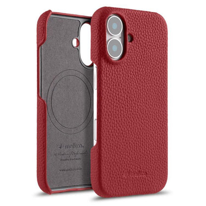 melkco Litchi Texture Magnetic Half Coverage Genuine Leather Phone Case, For iPhone 17 Pro Max, For iPhone 17 Pro, For iPhone 17