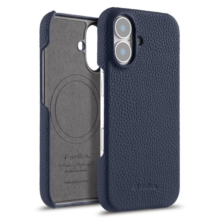 melkco Litchi Texture Magnetic Half Coverage Genuine Leather Phone Case, For iPhone 17 Pro Max, For iPhone 17 Pro, For iPhone 17
