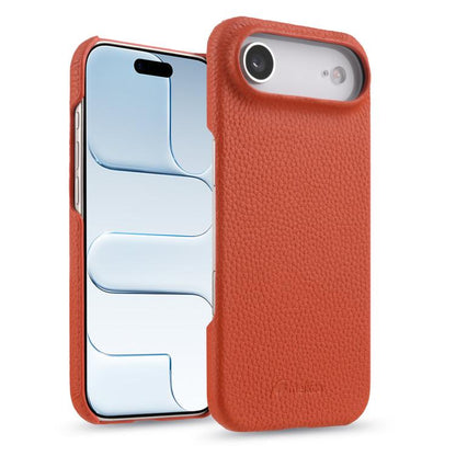 melkco Litchi Texture Magnetic Half Coverage Genuine Leather Phone Case, For iPhone Air, For iPhone 16 Pro Max, For iPhone 16 Pro