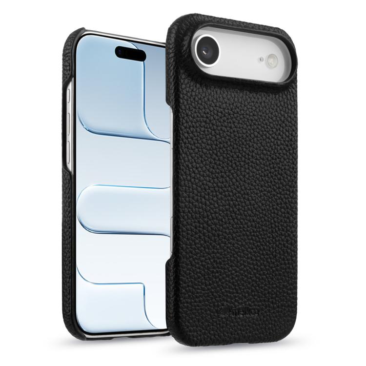 melkco Litchi Texture Magnetic Half Coverage Genuine Leather Phone Case, For iPhone Air, For iPhone 16 Pro Max, For iPhone 16 Pro