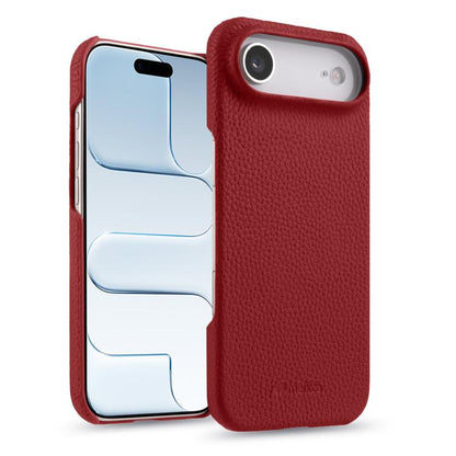 melkco Litchi Texture Magnetic Half Coverage Genuine Leather Phone Case, For iPhone Air, For iPhone 16 Pro Max, For iPhone 16 Pro