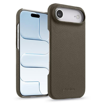 melkco Litchi Texture Magnetic Half Coverage Genuine Leather Phone Case, For iPhone Air, For iPhone 16 Pro Max, For iPhone 16 Pro