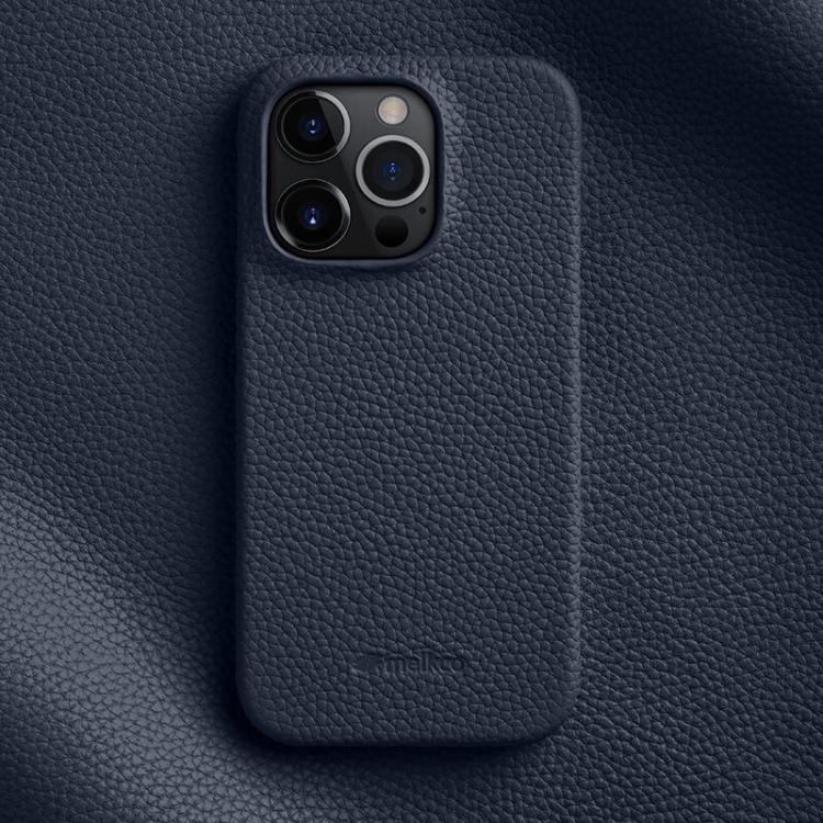 melkco Litchi Texture Magnetic Half Coverage Genuine Leather Phone Case, For iPhone 16, For iPhone 15 Pro Max, For iPhone 15 Pro