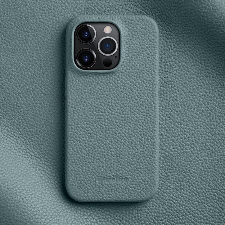 melkco Litchi Texture Magnetic Half Coverage Genuine Leather Phone Case, For iPhone 16, For iPhone 15 Pro Max, For iPhone 15 Pro