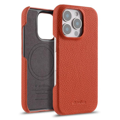 melkco Litchi Texture Magnetic Half Coverage Genuine Leather Phone Case, For iPhone Air, For iPhone 16 Pro Max, For iPhone 16 Pro