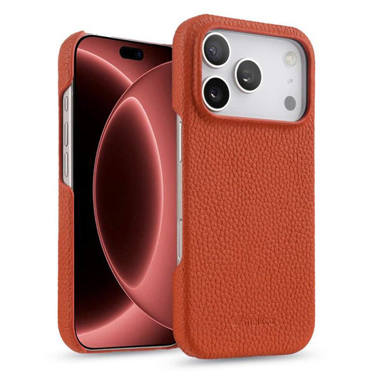 melkco Litchi Texture Magnetic Half Coverage Genuine Leather Phone Case, For iPhone 18 Pro, For iPhone 18 Pro Max, For iPhone 17e / 16e