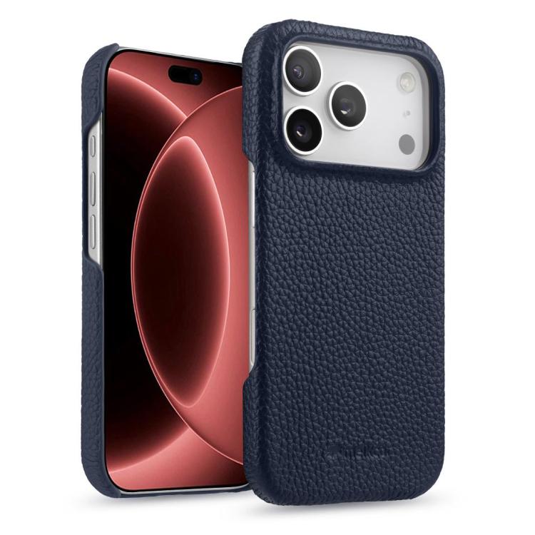 melkco Litchi Texture Magnetic Half Coverage Genuine Leather Phone Case, For iPhone 18 Pro, For iPhone 18 Pro Max, For iPhone 17e / 16e