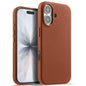 melkco Litchi Texture Magnetic Full Coverage Genuine Leather Phone Case with AI Button, For iPhone 17, For iPhone Air